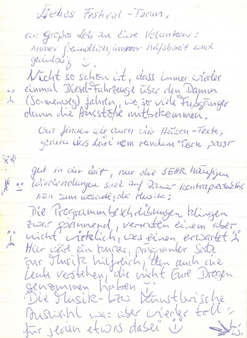 Brief aus dem Festival-Briefkasten