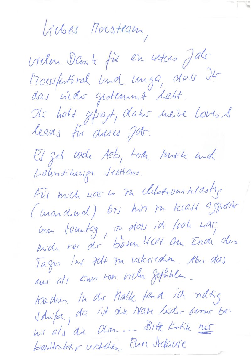 Brief aus dem Festival-Briefkasten