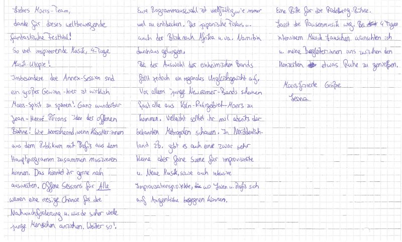 Brief aus dem Festival-Briefkasten